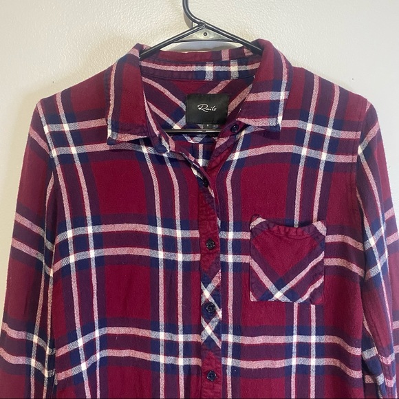 Rails Size Small Hunter Burgundy Midnight Button Down Shirt Plaid Top - Picture 2 of 6